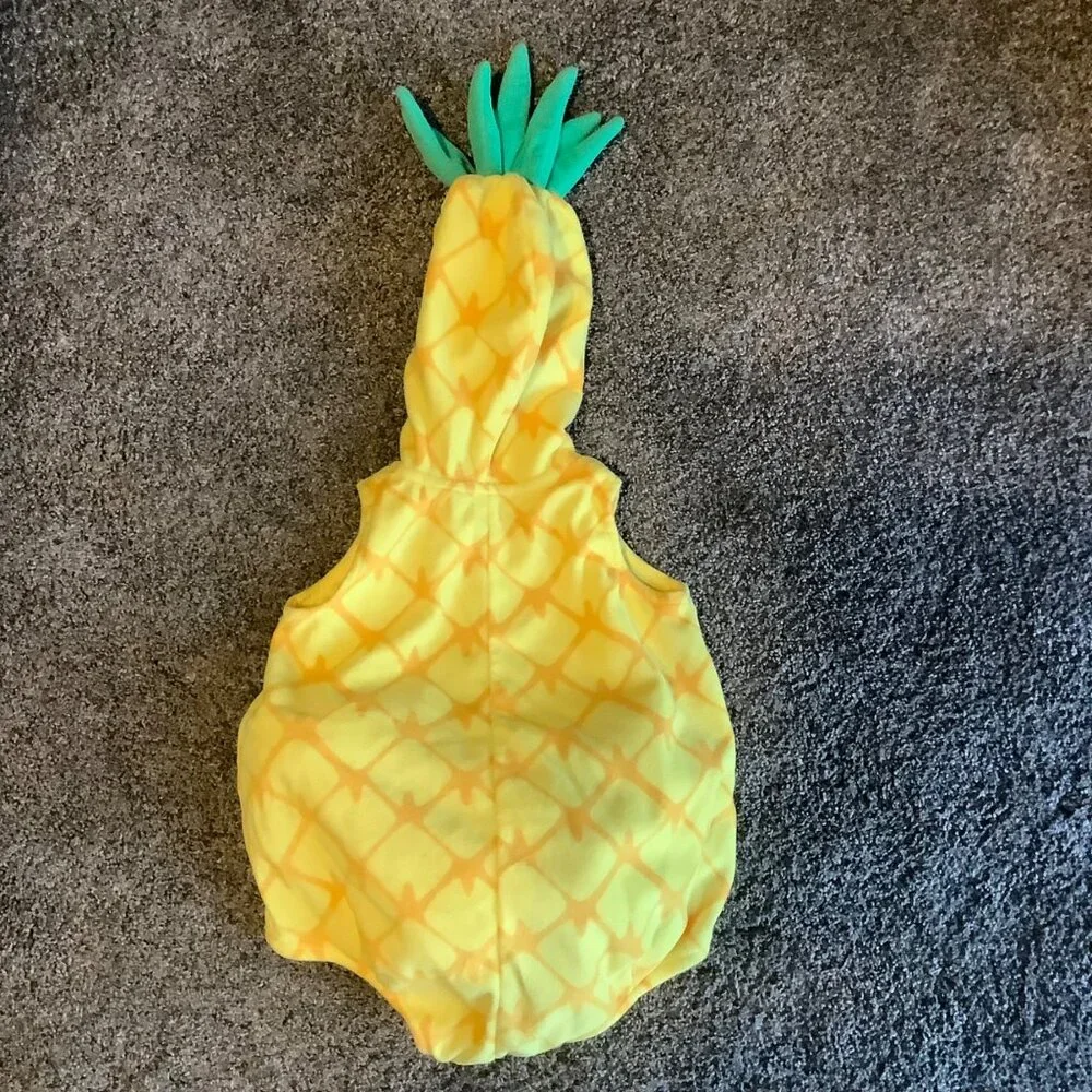 Carters Infant Pineapple‎ Costume 12 Months Soft Plush Hooded Romper Halloween